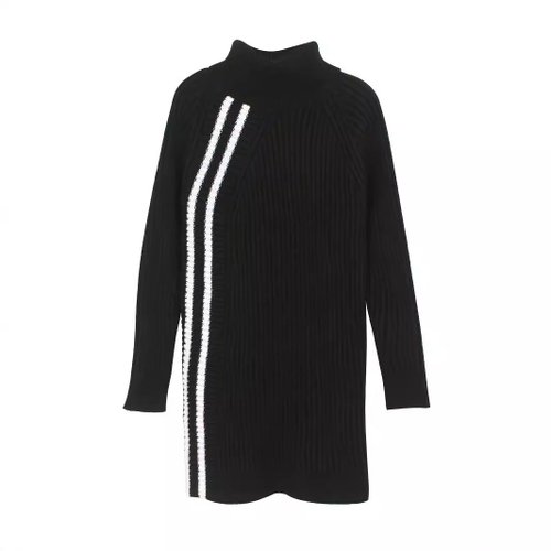 Cashmere Sweater Dress Long Sleeve Turtleneck Slim Fit Casual Mini Skirt