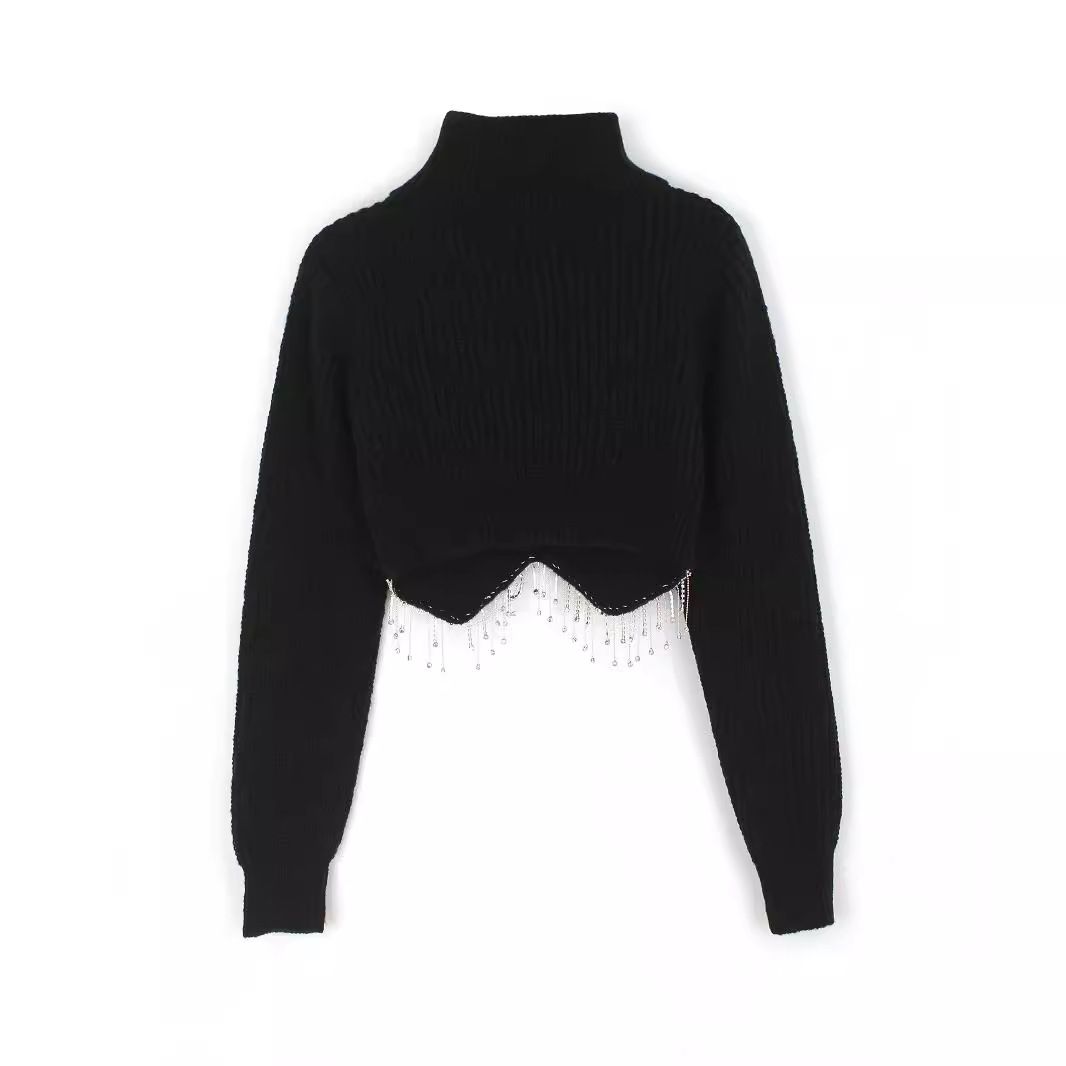 Knit Cropped Turtleneck Sweater - Women's Spring Autumn Winter SSU-00116