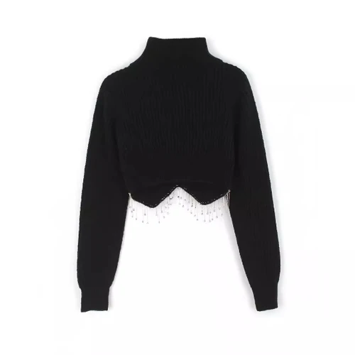 Knit Cropped Turtleneck Sweater - Women's Spring Autumn Winter SSU-00116