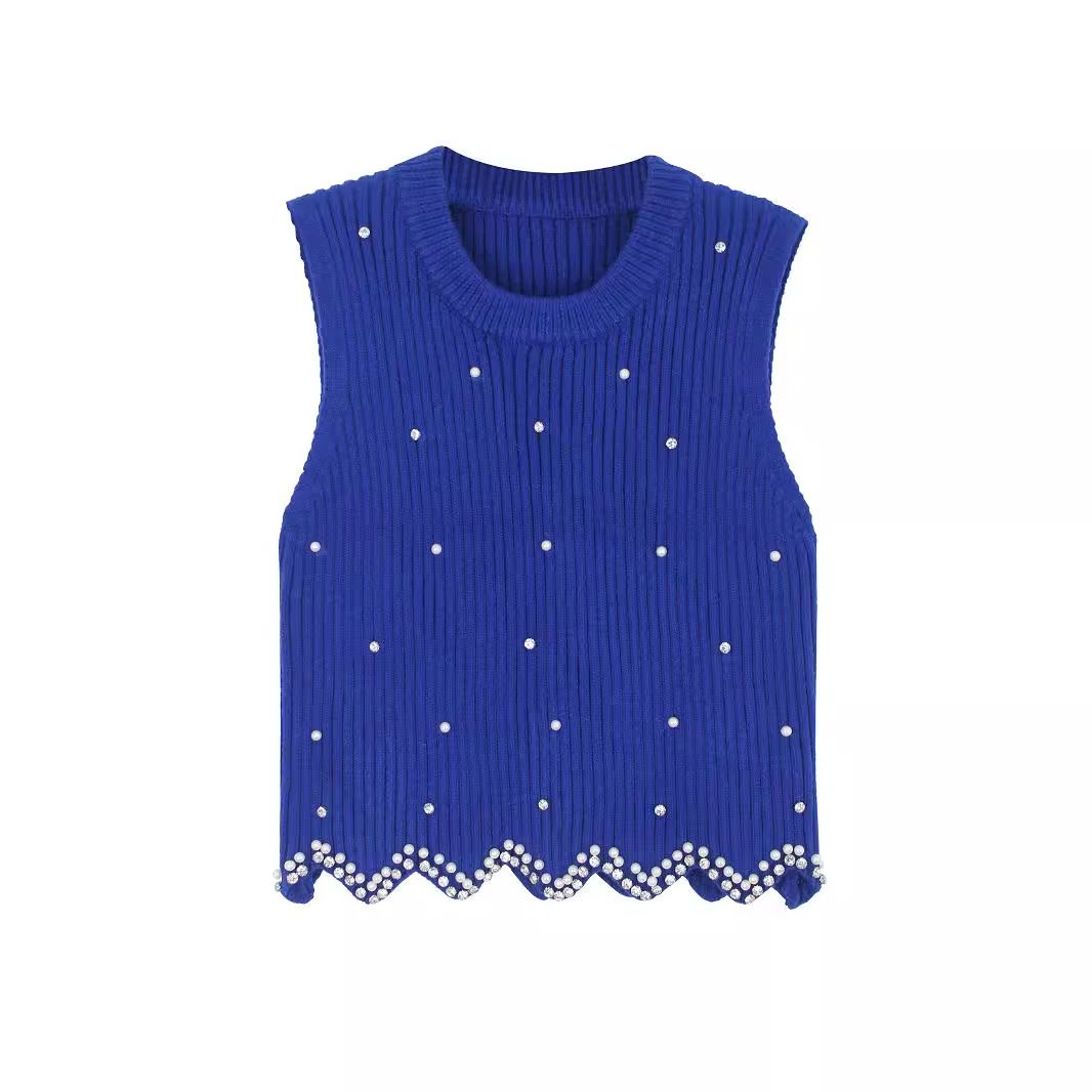 Sleeveless Slim Fit Pearl Beach Top for Women SSU-00008