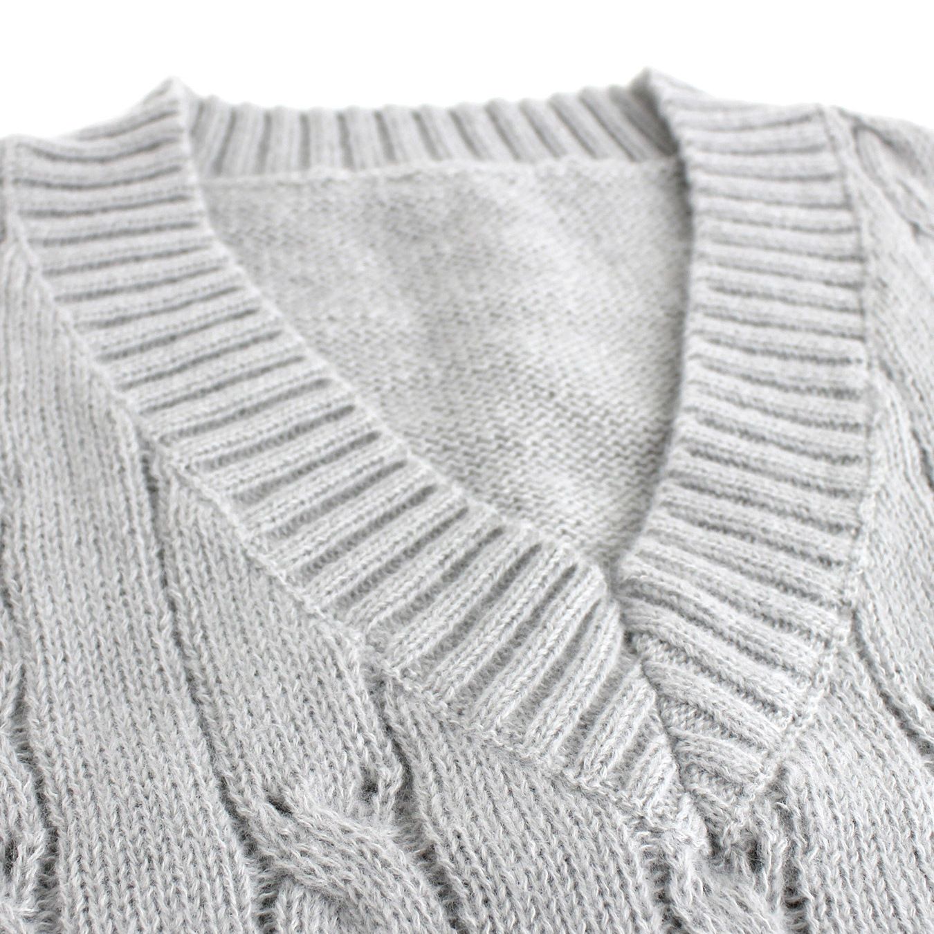 Maglione senza maniche a trecce da donna Primavera Autunno Inverno SSU-00003