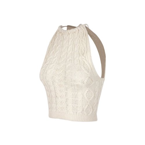 Ärmelloses Leinen-Strick-Tanktop, Sommer-Strandweste SSU-00021