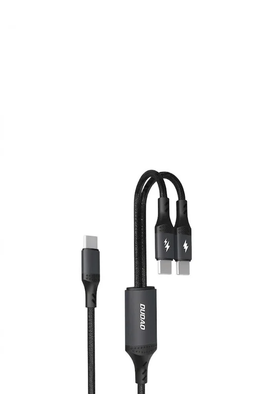 100W USB-C Fast Charging Cable 2-in-1 Type-C PD, Robust Braided Design, Universal Compatibility, Black