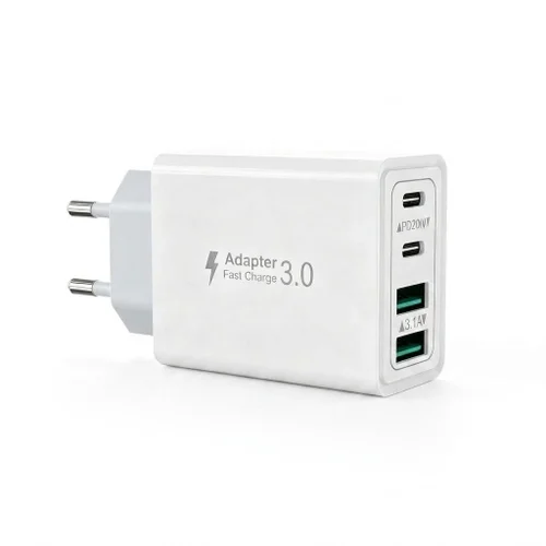 40W USB-C PD Fast Charger, 2 USB-A and 2 Type-C Ports