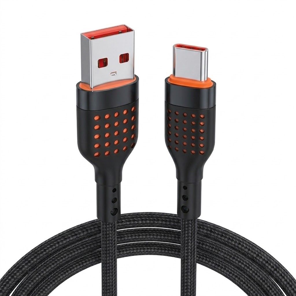 66W Durable Nylon Braided USB Data Cable, Fast Charging Sync Cord for Universal Phones