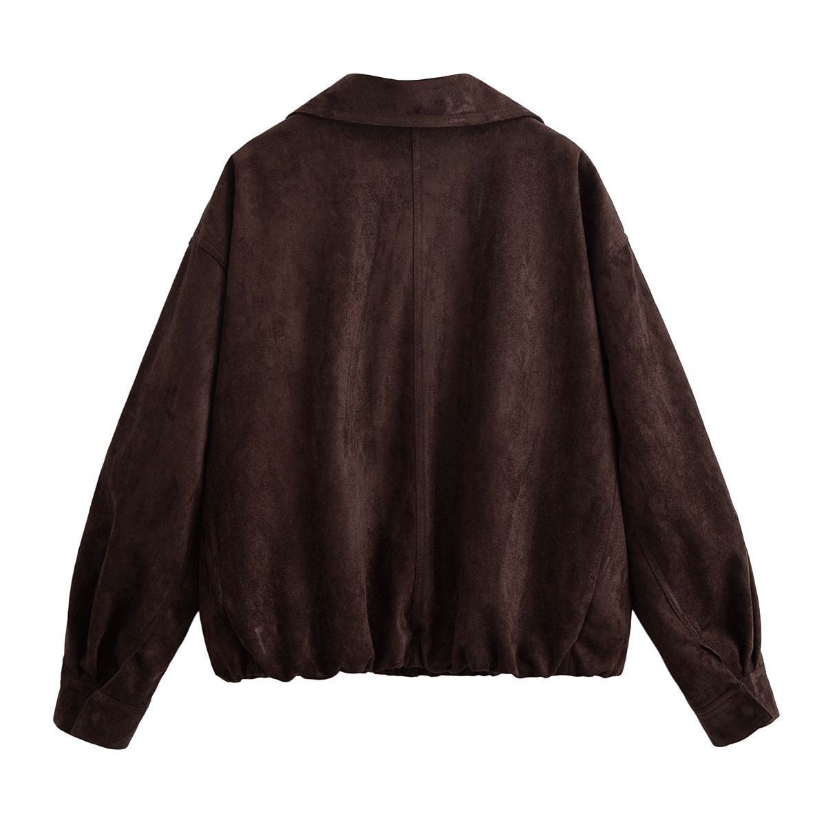 Suede Brown Jacket - Women's Casual Fashion KUN-00005