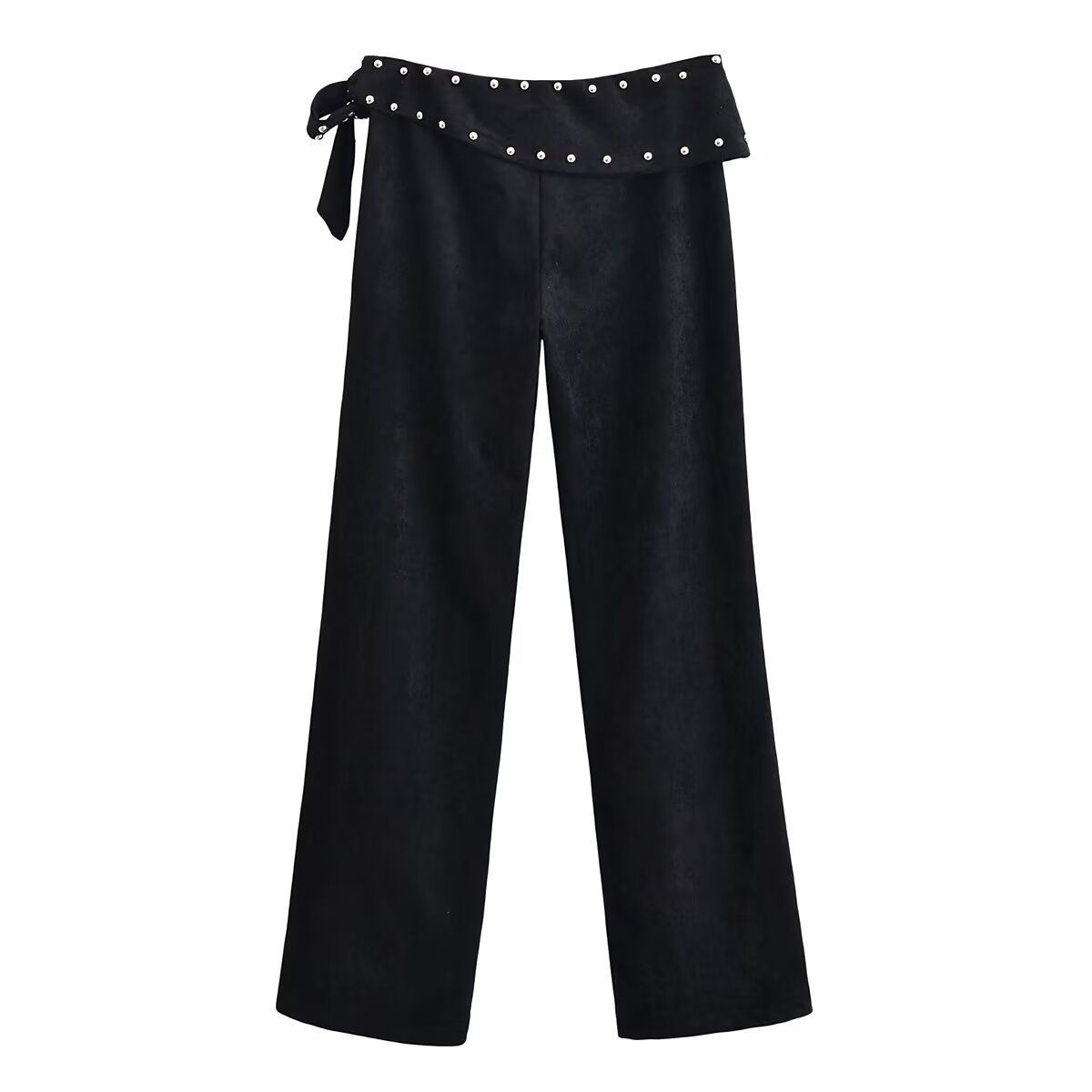 Flare Jeans Women's Rivet Detail Long Pants - Stylish Casual KUN-00029