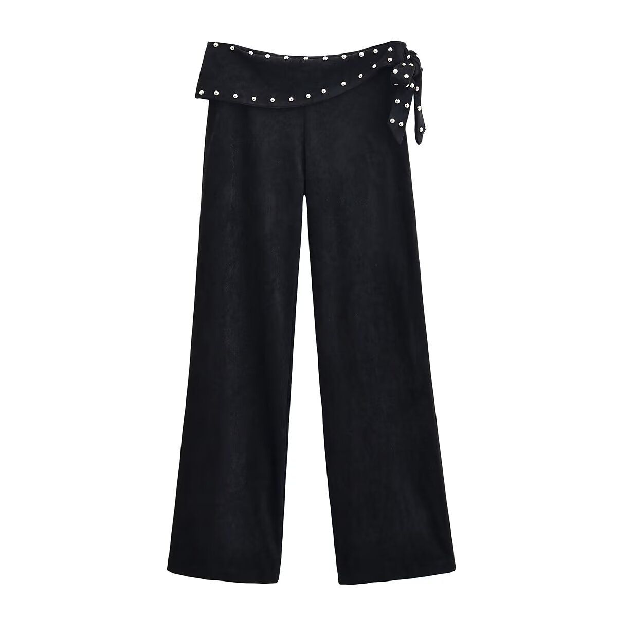 Flare Jeans Women's Rivet Detail Long Pants - Stylish Casual KUN-00029