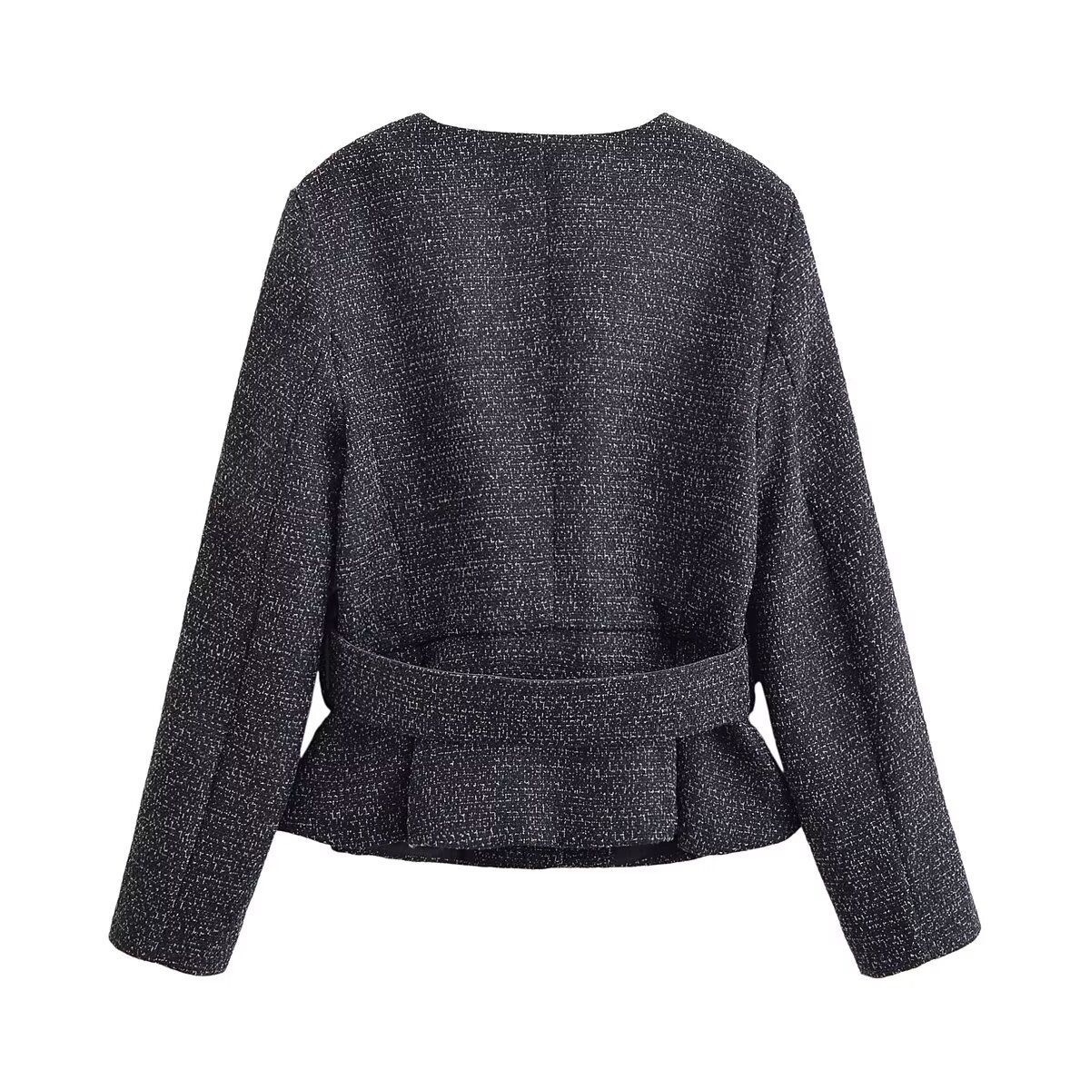 Completo blazer e gonna in tweed - Elegante bianco e nero KUN-00105