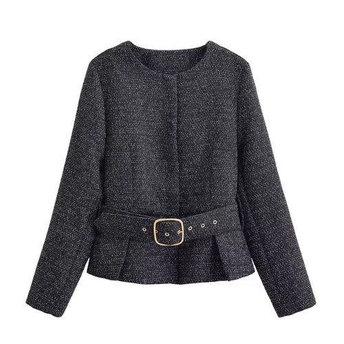 Completo blazer e gonna in tweed - Elegante bianco e nero KUN-00105