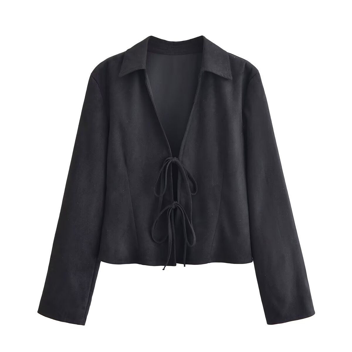 Top corto con lazo para mujer - Elegante y ajustado KUN-00044