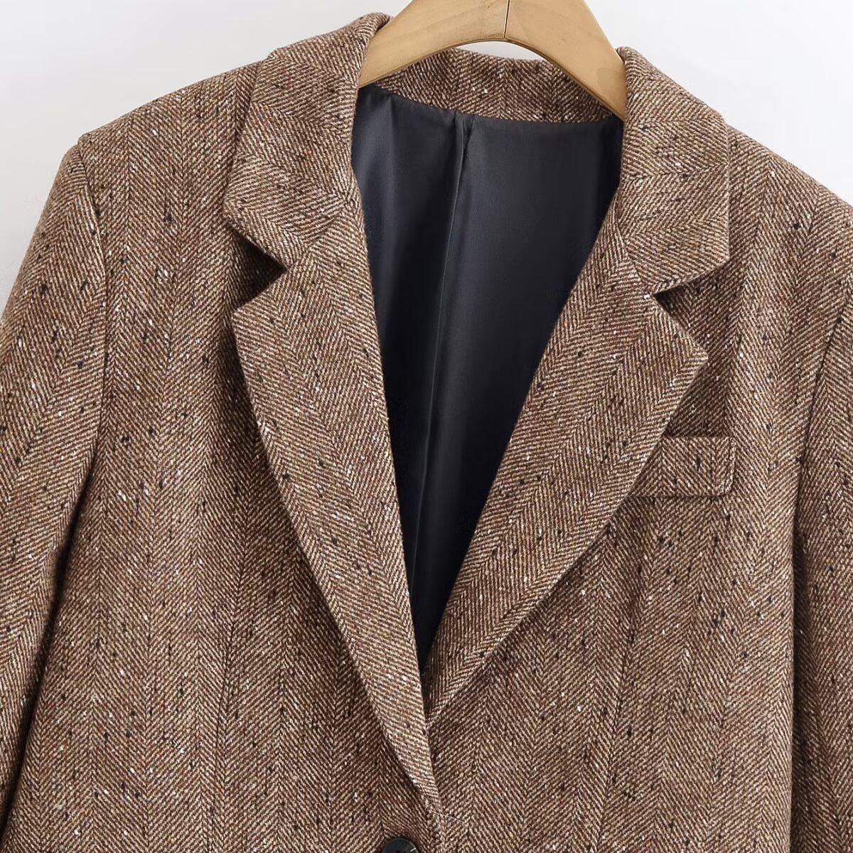 Blazer in tessuto a spina di pesce - Elegante stile europeo KUN-00039