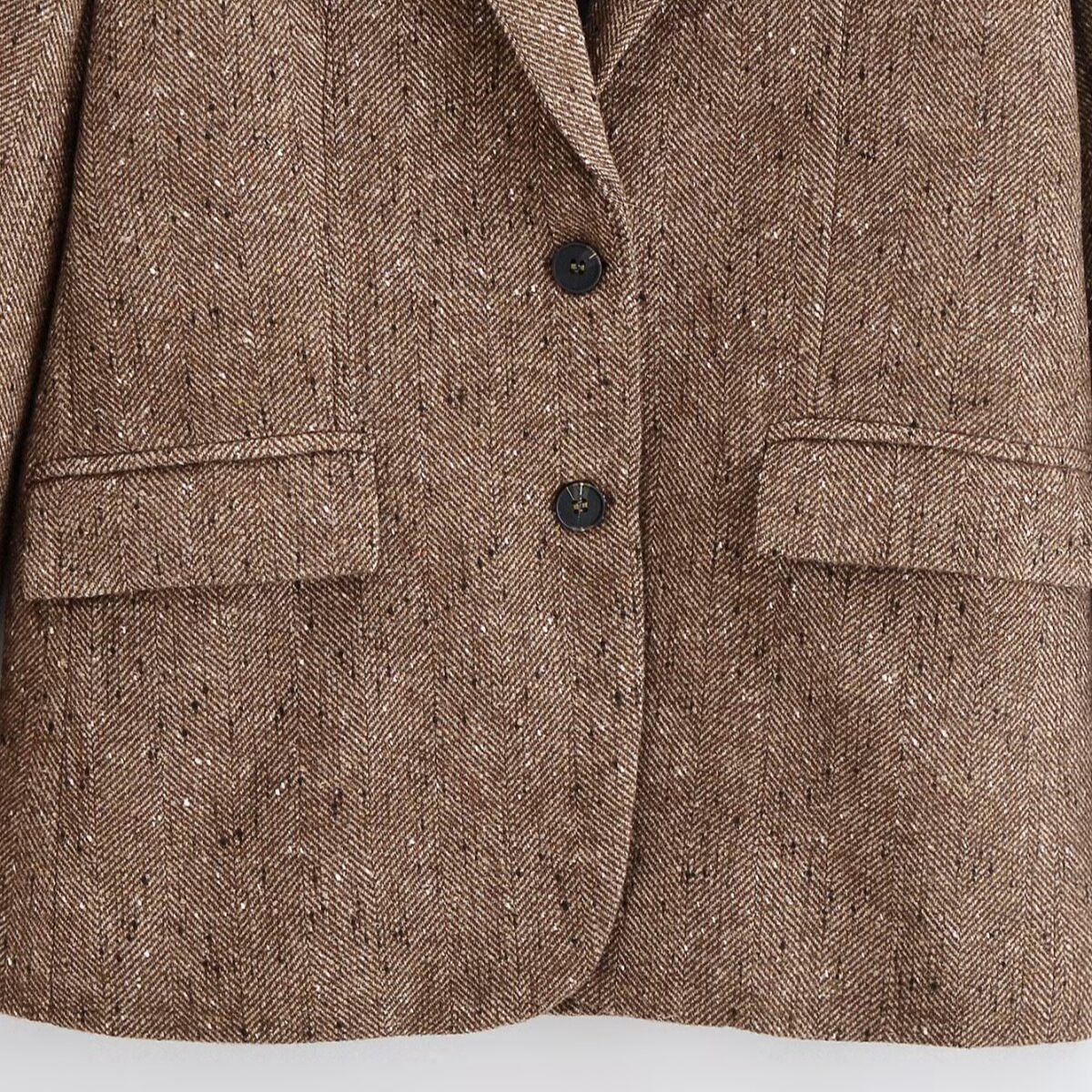 Blazer in tessuto a spina di pesce - Elegante stile europeo KUN-00039