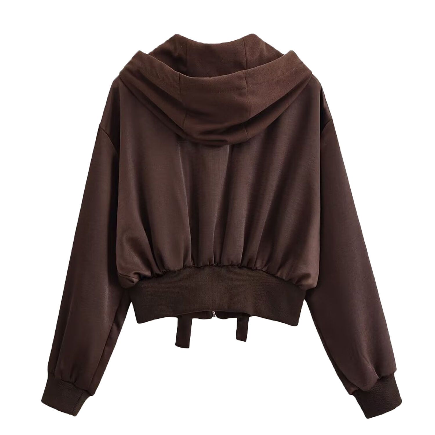 Women's Hooded Patchwork Jacket - Stylish Casual Outerwear KUN-00049