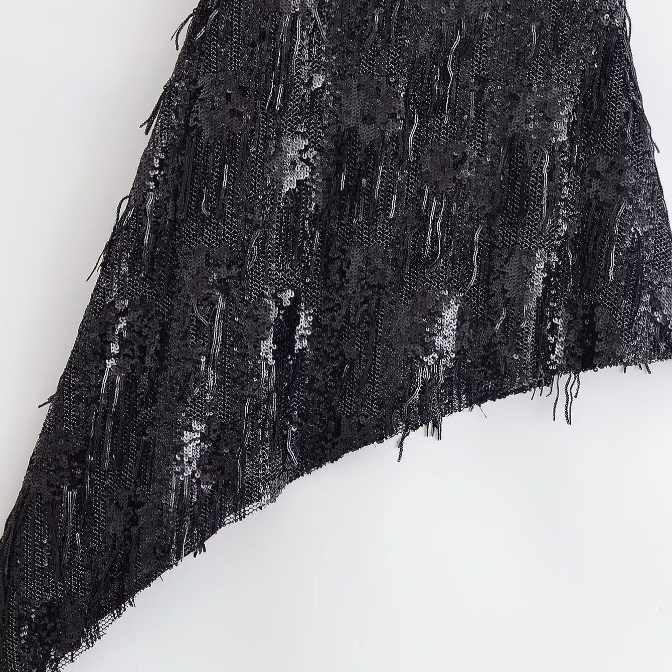 Geïnspireerde asymmetrische jurk met pailletten voor dames KUN-00032