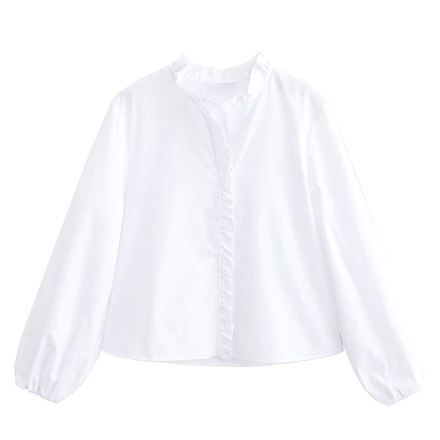Poplin Layered Ruffle Blouse KUN-00102