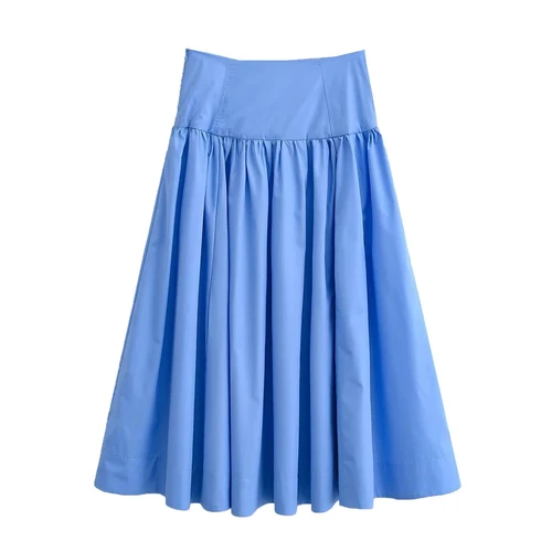 Women's Midi Skirt - Fluffy A-Line Versatile Chic KUN-00025