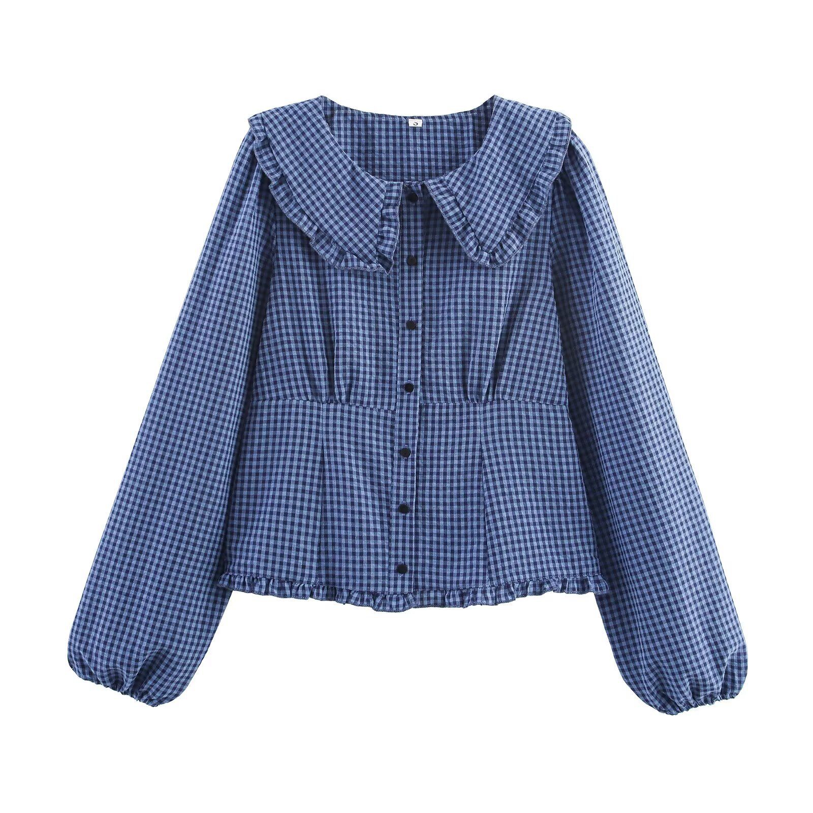 Plaid Long Sleeve Shirt - Trendy & Versatile KUN-00061