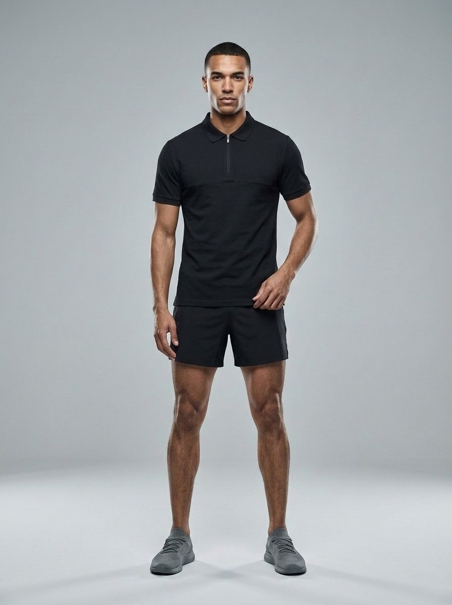 Polo da uomo a mezza zip ad asciugatura rapida - Traspirante e fresca