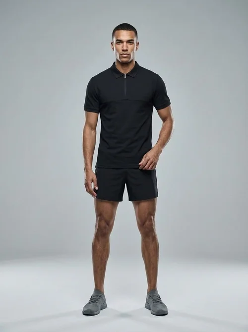Polo da uomo a mezza zip ad asciugatura rapida - Traspirante e fresca