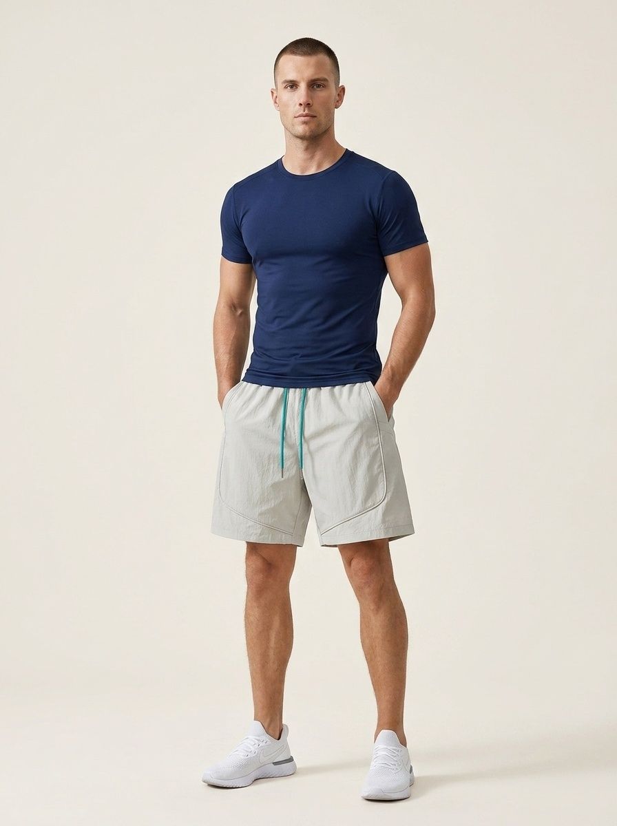 Pantaloncini sportivi da uomo leggeri con coulisse