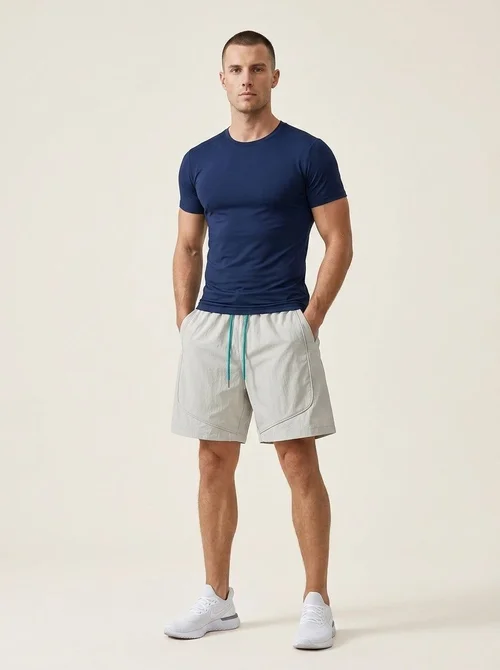 Pantaloncini sportivi da uomo leggeri con coulisse