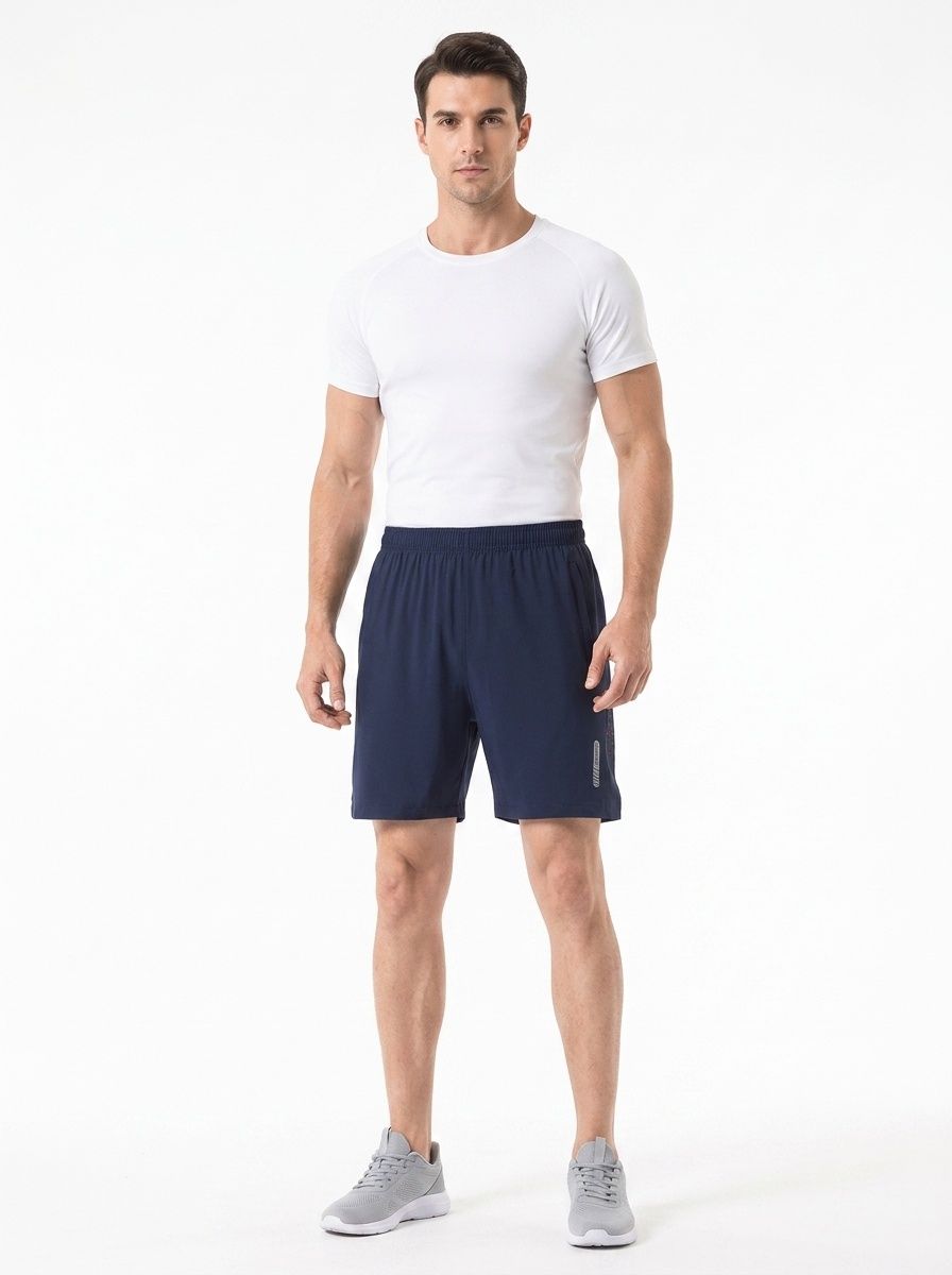 Pantaloncini sportivi da uomo ad asciugatura rapida con tasche e fori laser e fori laser