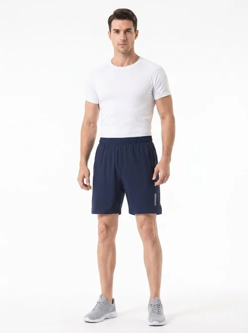 Pantaloncini sportivi da uomo ad asciugatura rapida con tasche e fori laser e fori laser