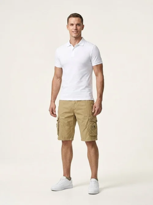 Pantaloncini cargo da uomo casual con multitasche per attività all'aperto