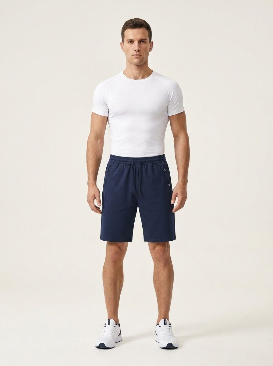 Pantaloncini sportivi da uomo con tasche con cerniera