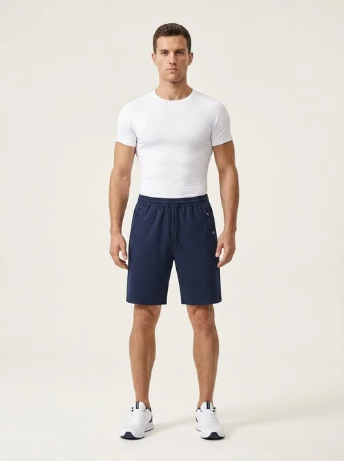 Pantaloncini sportivi da uomo con tasche con cerniera