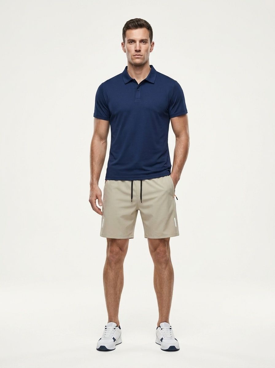Pantaloncini sportivi da uomo ad asciugatura rapida con tasche con cerniera