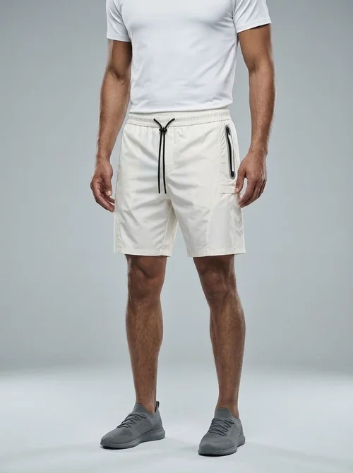 Pantaloncini sportivi da uomo ad asciugatura rapida con tasche termosaldate riflettenti