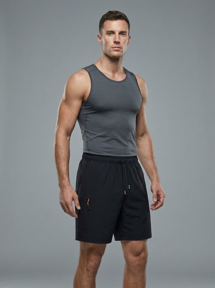 Pantaloncini sportivi da uomo ad alte prestazioni - Asciugatura rapida e tasca con cerniera