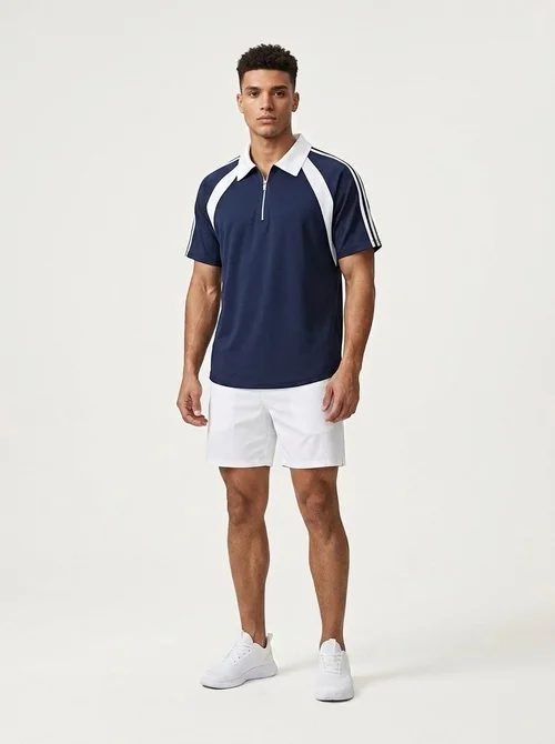 Polo da donna con cerniera a un quarto - Top sportivo a maniche corte