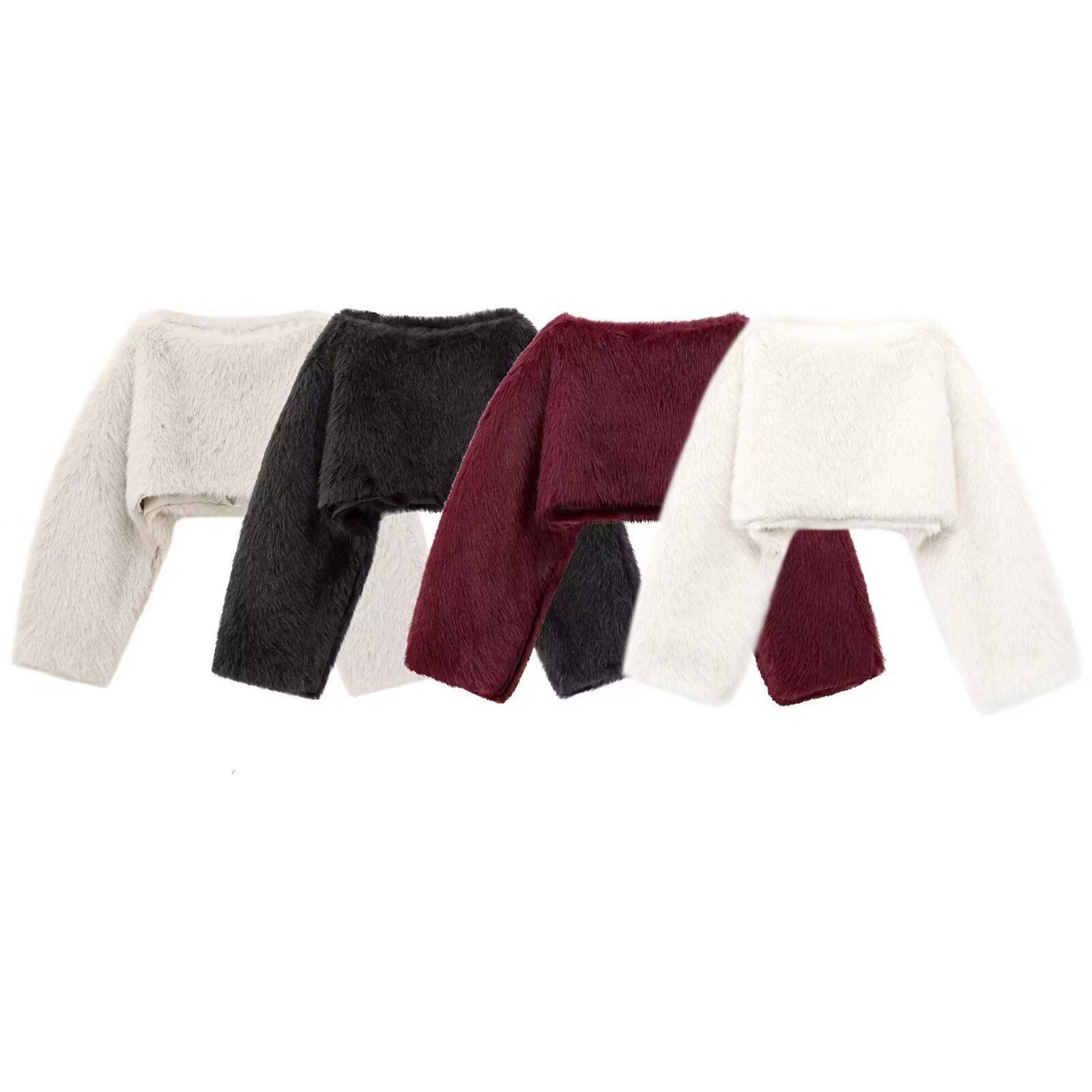 Faux Fur Sweatshirt - Trendy Casual European Style KUN-00015