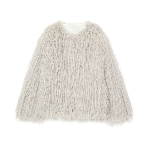 Abrigo de piel sintética para mujer, moda exterior, KUN-00052