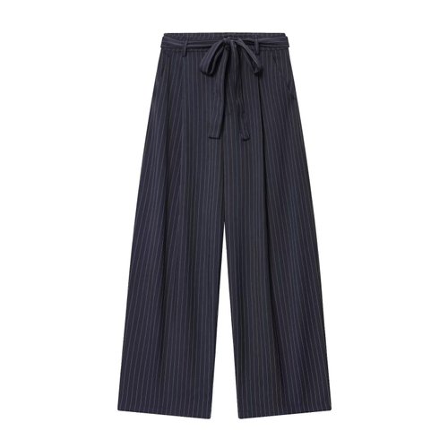 Striped V-Neck Tank Top & High Waist Wide Leg Pants Set KUN-00128