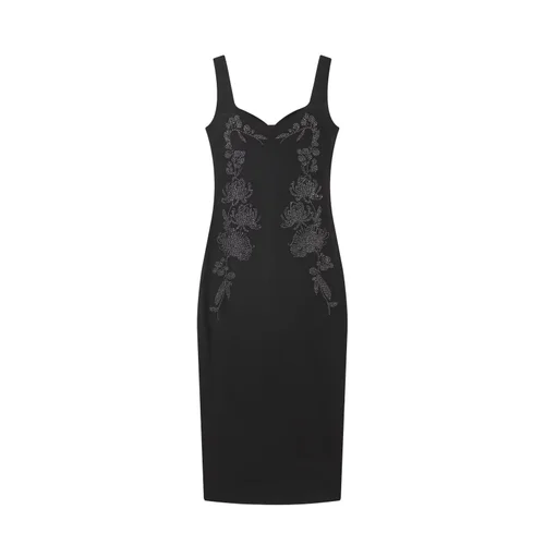 Faux Leather Bodycon Midi Dress - Shiny & Stretchy KUN-00181