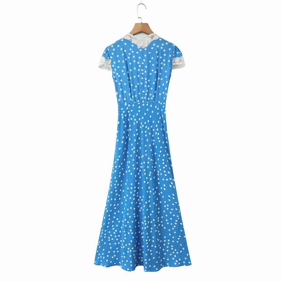 Women's Polka Dot Lace Dress - French Retro Chic KUN-00031
