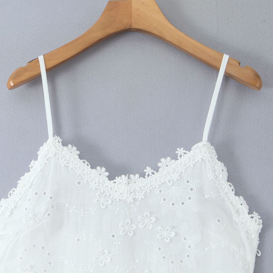 Geborduurde slipjurk met bloemenprint, maxi-jurk KUN-00171