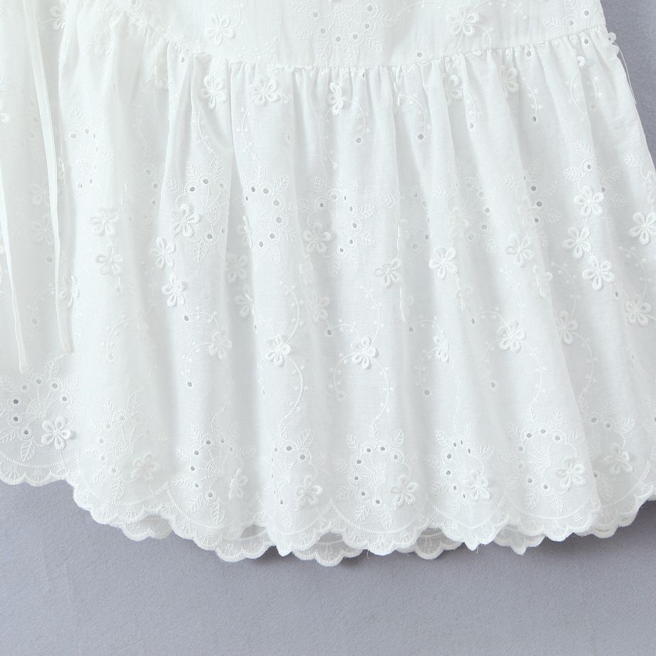 Geborduurde slipjurk met bloemenprint, maxi-jurk KUN-00171