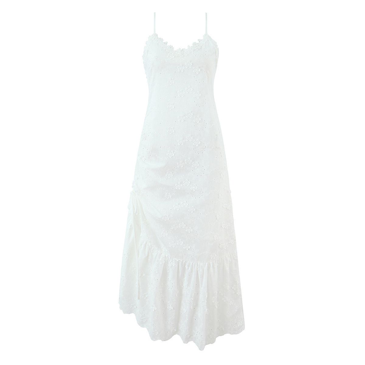 Embroidered Floral Slip Dress Maxi Long Dress KUN-00171