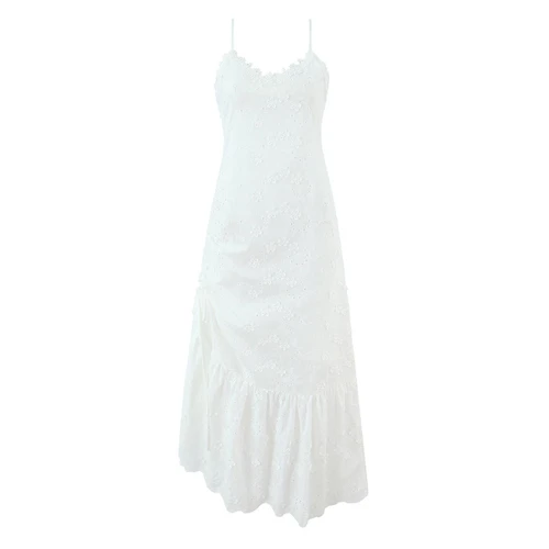 Embroidered Floral Slip Dress Maxi Long Dress KUN-00171