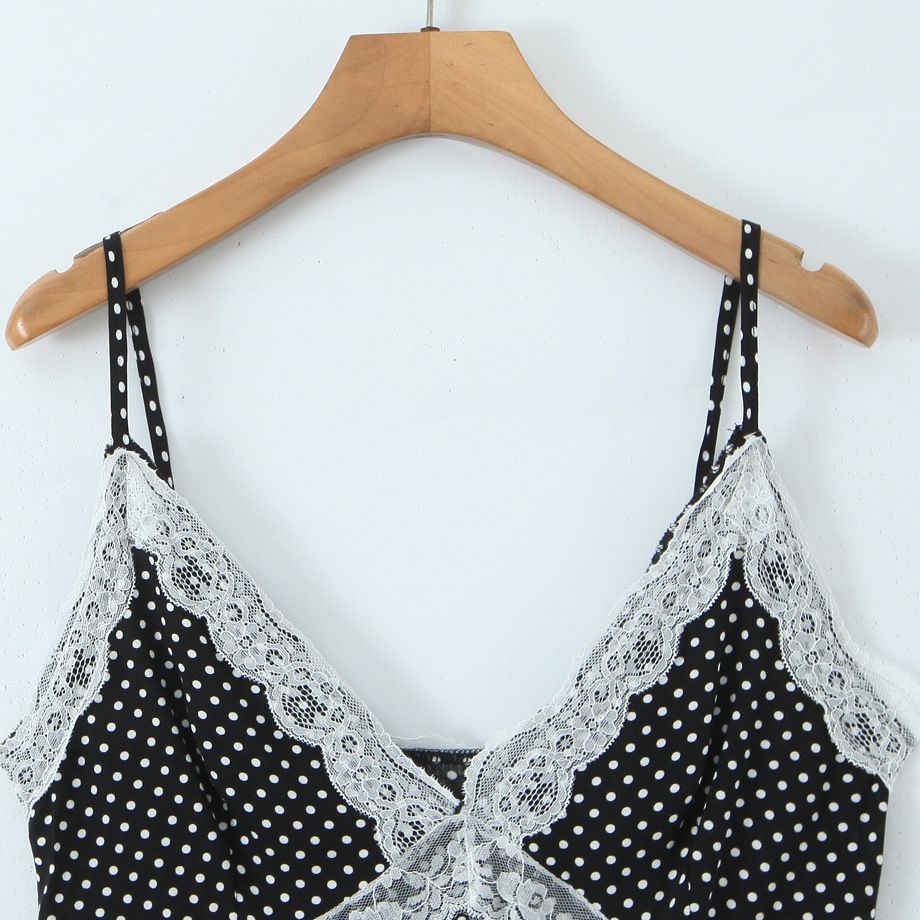 Lace Polka Dot Cami Dress - French Style KUN-00165