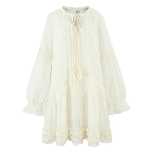 Women's Elegant Tassel Dress - Chic Bohemian Style KUN-00137