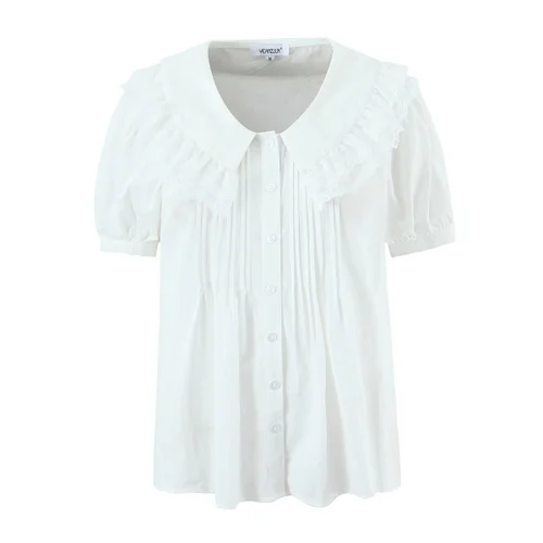 Camicetta elegante da donna con colletto in pizzo KUN-00103