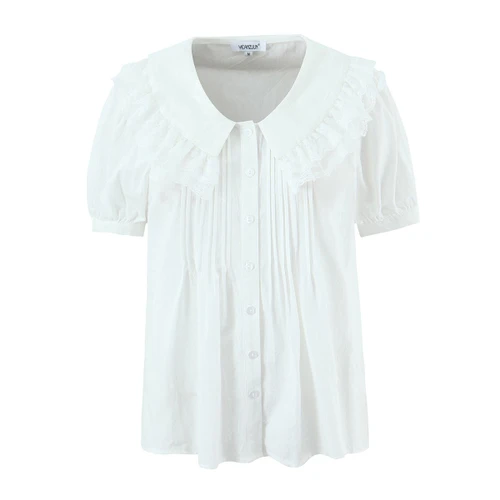 Lace Collar Blouse Elegant Women's Shirt KUN-00103