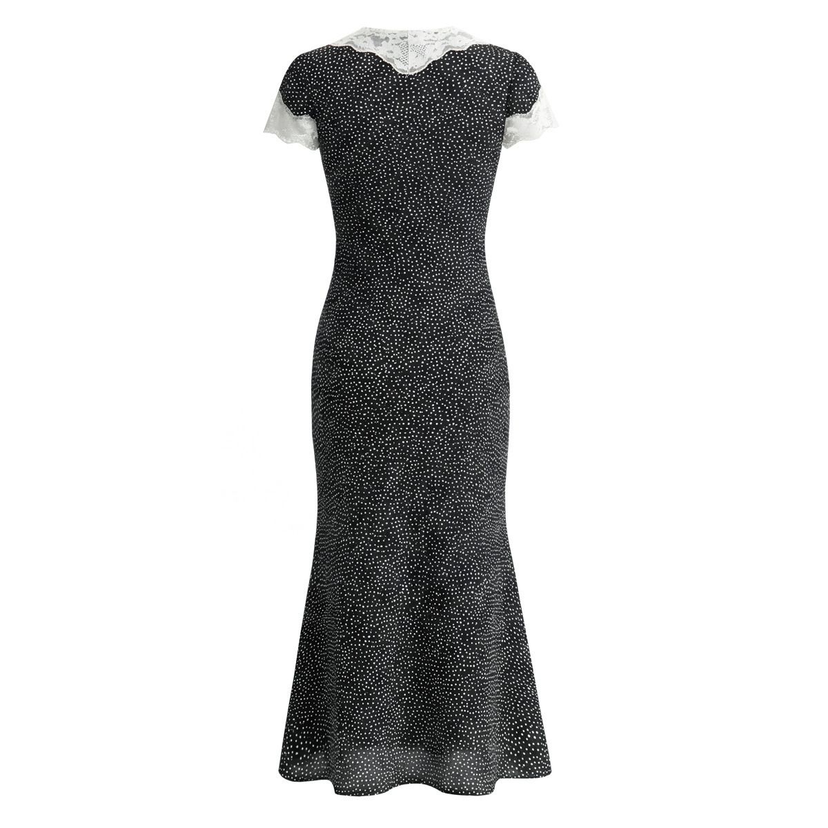 Robe élégante à pois en dentelle style français KUN-00170