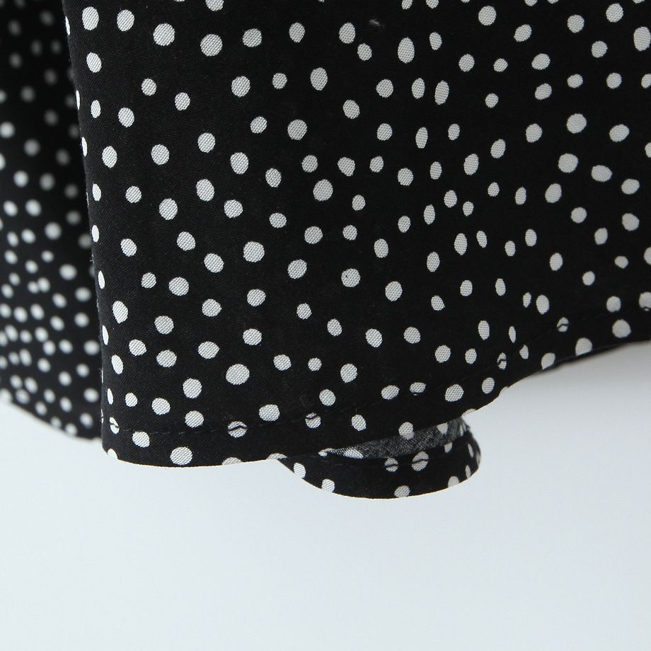 Robe élégante à pois en dentelle style français KUN-00170